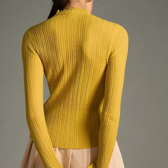 by Anthropologie Sheer Mock-Neck Long-Sleeve Sweater XS new with tag nwt - Picture 5 of 6